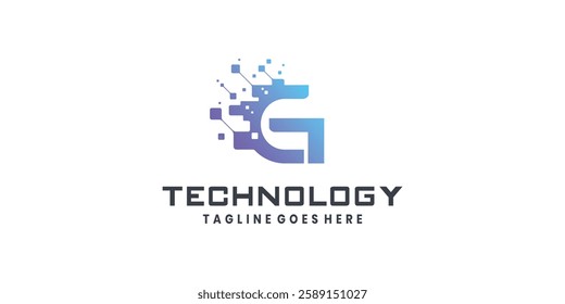 Letter G logo design for technology