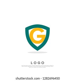 letter G logo design template. creative sign. Universal vector icon. SHIELD style - Vector
