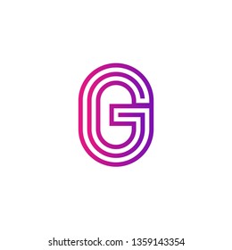 Letter G logo design template element. Minimal unique modern creative trendy business initial based icon logo. Vector illustration. Abstract template. Creative letter.