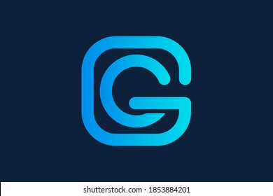 Elementos de plantilla de diseño de logotipo de carta g