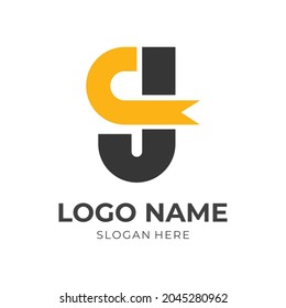 letter G logo design template concept vector with flat yellow and black color style