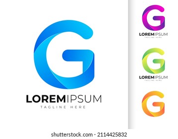 Letter g logo design template. Creative modern trendy g typography and colorful gradient