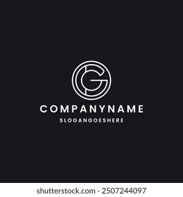 Ilustración vectorial de Plantilla de diseño de logotipo de letra g sobre fondo negro