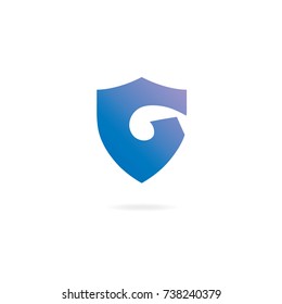 Letter G logo. Design template elements, protection, shield.
