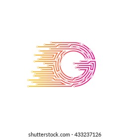 Letter G logo design template,technology,electronics,digital,logotype