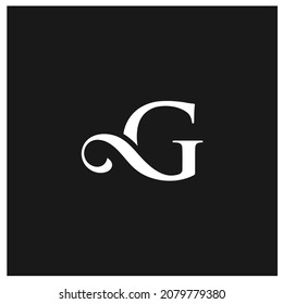 letter G logo design vector template, serif font