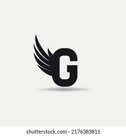 letter G logo design wing simple modern minimalist