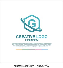 letter g, g logo, g letter design. word type logo. the logo comes from a flexible blend of hexagons and two silhouette lines for the company's professionalism. vector.