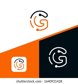 Letter G logo Design,Technology and digital dot connection logo vector
