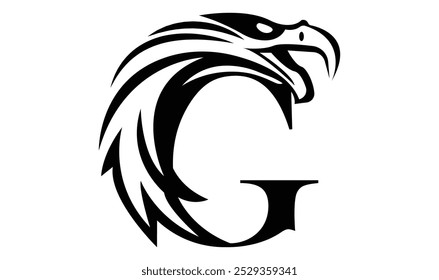  Letter G logo with eagle head in minimalist style