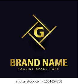 The letter G logo is elegant and charming with a unique shape. Gold letters Isolated with black background. Suitable for business, consulting group companies.