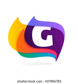Letter G logo in feather or flags icon. Colorful vector design for banner, presentation, web page, app icon, card, labels or posters.