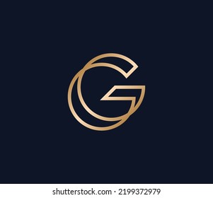Letter G logo featuring a luxury gold initial monogram in a clean monoline style. Ideal for premium brands, fashion labels, hotels, resorts, jewelry stores, law firms, or professional consulting businesses. Fully editable vector template