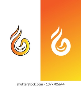 letter g logo with the fire design vector illustration