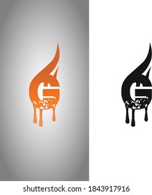 Logo de la letra G con forma de llama de fuego.
