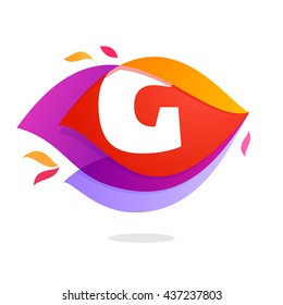 Letter G logo in flame intersection icon. Colorful vector letter for app icon, corporate identity, card, labels or posters.