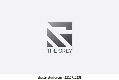 Letter G logo form with simple and modern shape in grey color