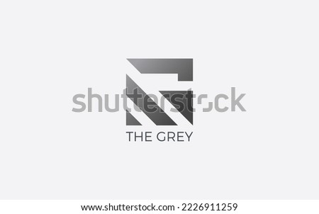 Letter G logo form with simple and modern shape in grey color