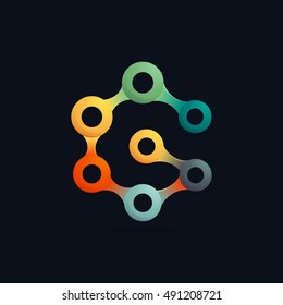 Letter G logo formed by chain. Connection icon. Vector elements for posters, t-shirts and cards. 