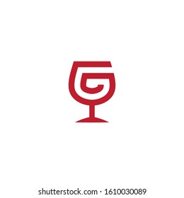 letter g logo with glass element template
