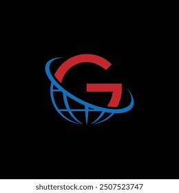 letter G logo for global earth world Pangea vector, Globe with letter G vector design	