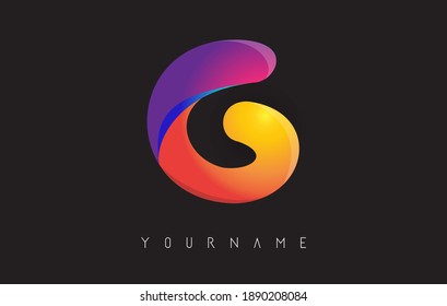 Letter G logo with gradient color design. Business card templates. Colorful rounded vector illustration with G letter.
