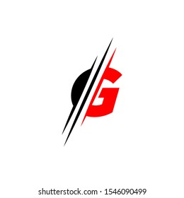 Letter G logo graphic elegant and unique sliced design template Vector