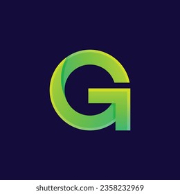Logo de la carta G con diseño de logotipo de negocios moderno de gradiente verde