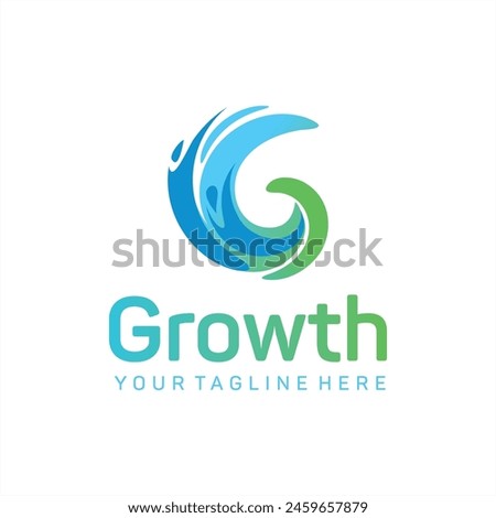 Letter G logo GROWTH design concept intertwining the concept of growth with team working together that evokes growth and prosperity