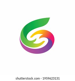 letter G logo with hand shake concept