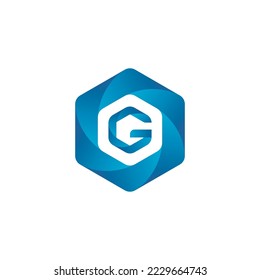 Buchstabe G-Logo mit Hexagon-Form