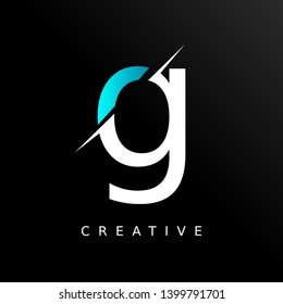 Letter G Logo Icon Design Template Element. Neon blue color - Vector