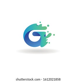 letter g logo icon design vector with wave water element