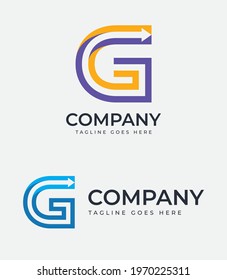 Letter G logo icon Design with arrow