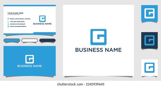 Letter G logo or icon design with business card templete