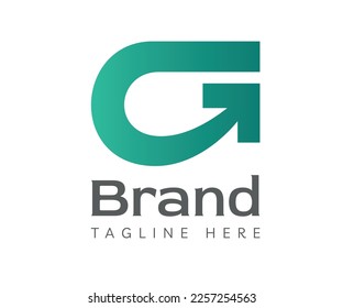 Letter G logo icon design template elements. Initial letter G with arrow up. Usable for Branding and Business Logos.
