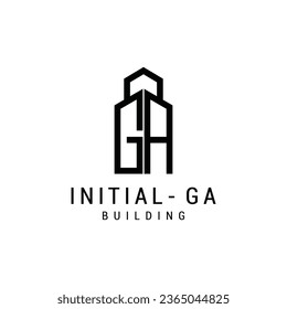 Letra g un logotipo icono plantilla de construcción de diseño premium vector