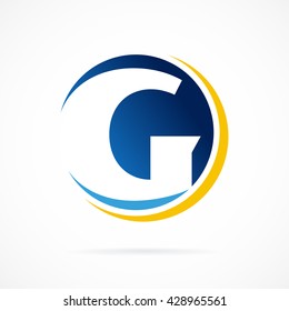 Letter G logo icon design template elements on shape circle
