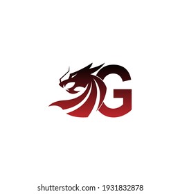 Letter G logo icon with dragon design vector illustration