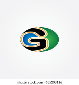 letter G logo, icon ellipse 