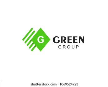 Letter G logo icon flat and vector design template. Illustration of a geometric rhombus shape. Minimalistic style design. Universal business identity element.