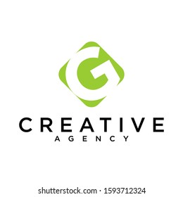 Letter G logo icon flat and vector design template. green design
