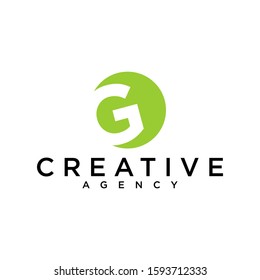 Letter G logo icon flat and vector design template. green design
