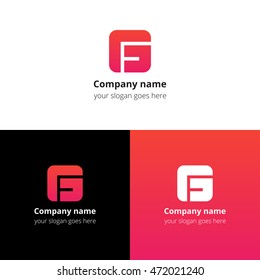 Letter G logo icon flat and vector design template. Monogram G. Logotype G with pink-red gradient color. Creative vision concept logo, elements, sign, symbol for card, brand, banners.