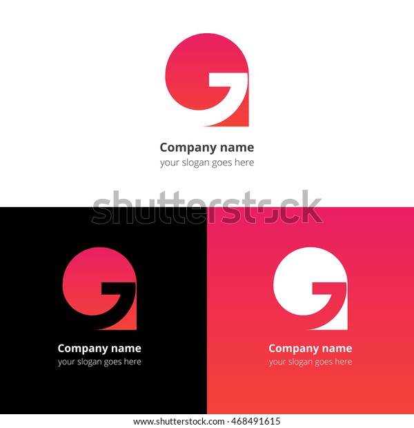 文字gのロゴアイコンフラットでベクター画像デザインテンプレート 白と黒の背景にトレンド赤 ピンクのグラデーション色 ベクトルエレメントのシンボルg のベクター画像素材 ロイヤリティフリー