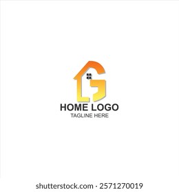 letter g logo icon for home or building identity with creative illustration