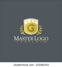 Letter G Logo Icon. Master Shield Logo Template. Security Shield Guard Design Template.