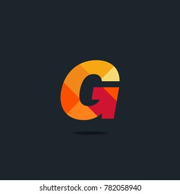 Letter G Logo icon. polygon pattern text. Geometric texture.  Vector element.
