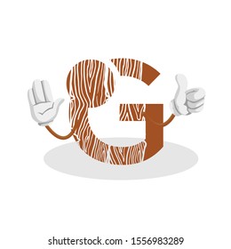 Letter G Logo Icon.Initial design vector Letter G wood.