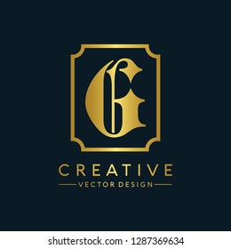 Letter G Logo Initial. Gold Letter Design Vector Golden Luxury Colors
